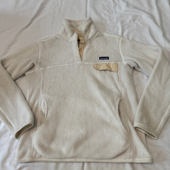 Patagonia Medium Cream Re-Tool Snap T Fleece Pullover ~ Polartec Outdoor Classic - Picture 1 of 9